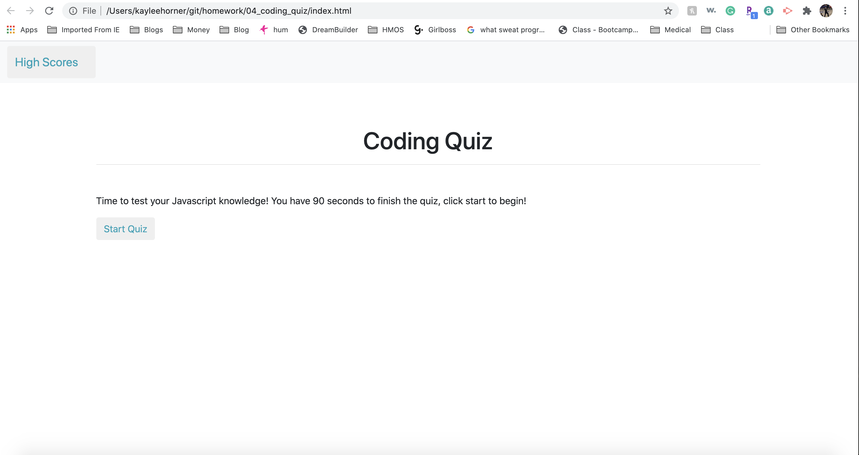 Quiz Screenshot