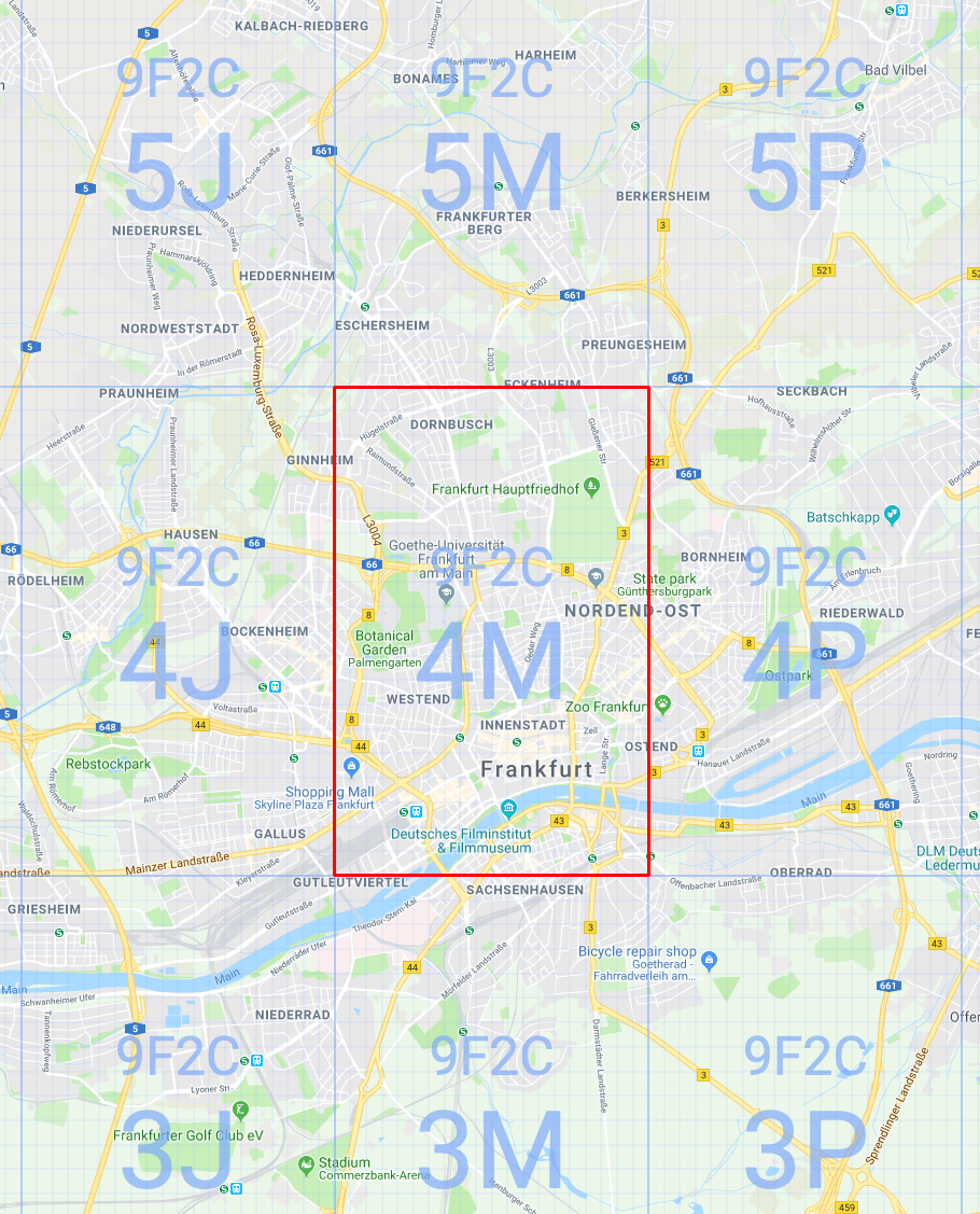 Region 9F2C4M in Frankfurt a.M., Germany