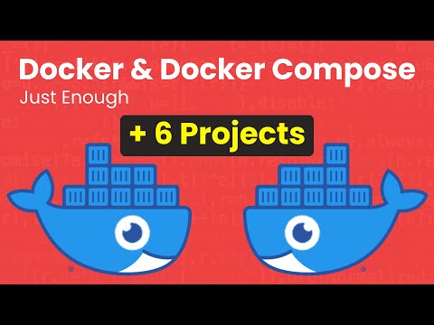 Just Enough Docker & Docker Compose tutorial youtube thumbnail