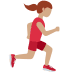 Woman running facing right: medium skin tone