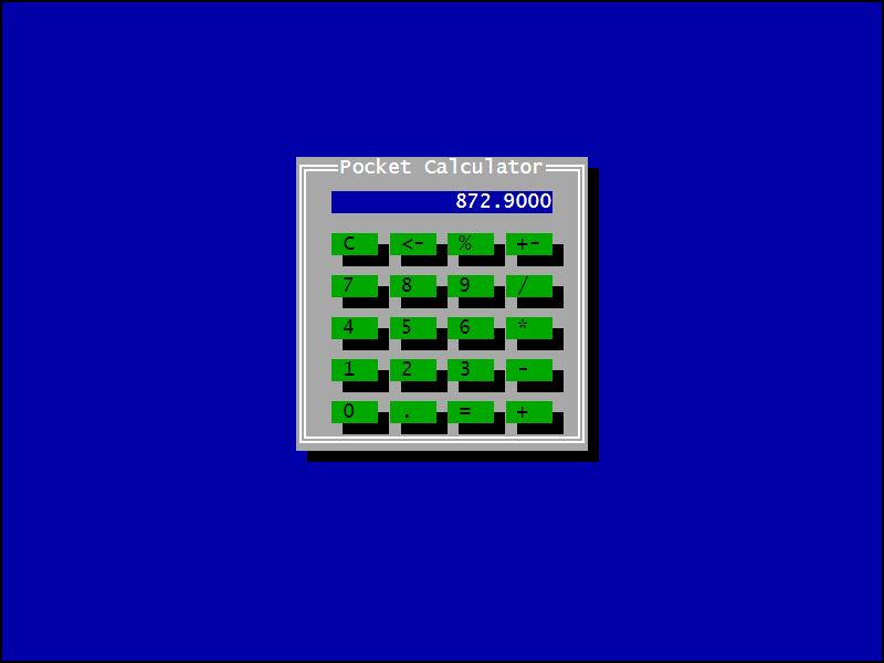 TuiCss Pocket Calculator example