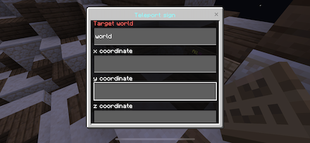 Teleport sign settings form