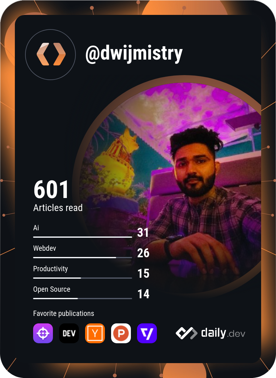 Dwij Mistry's Dev Card