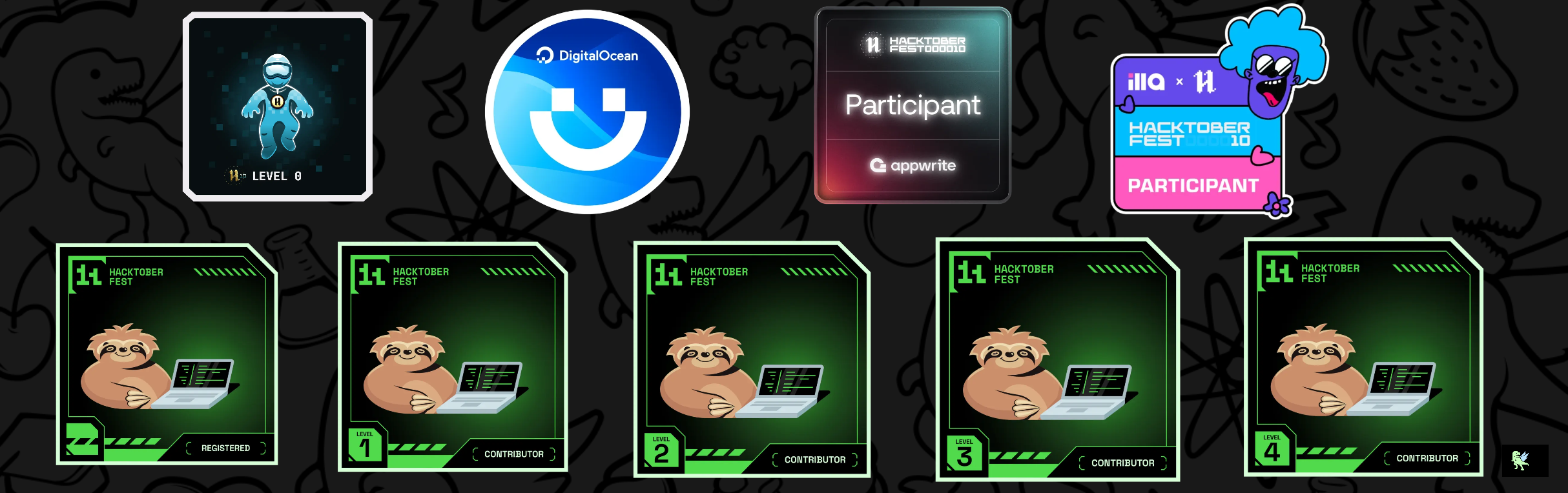 An image of @muhammedjaseem's Holopin badges, which is a link to view their full Holopin profile