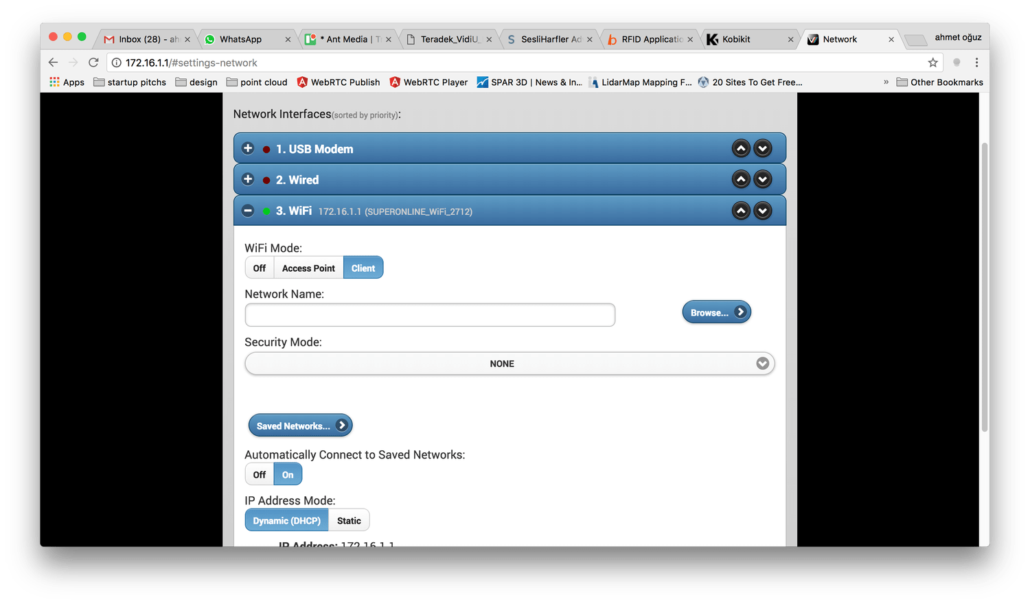 Configure WiFi of Teradek Vidiu