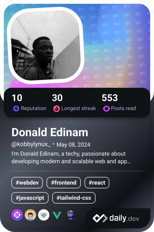 Donald Edinam's Dev Card