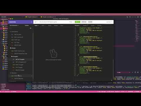 Demo of API routes being tested in Insomnia Core