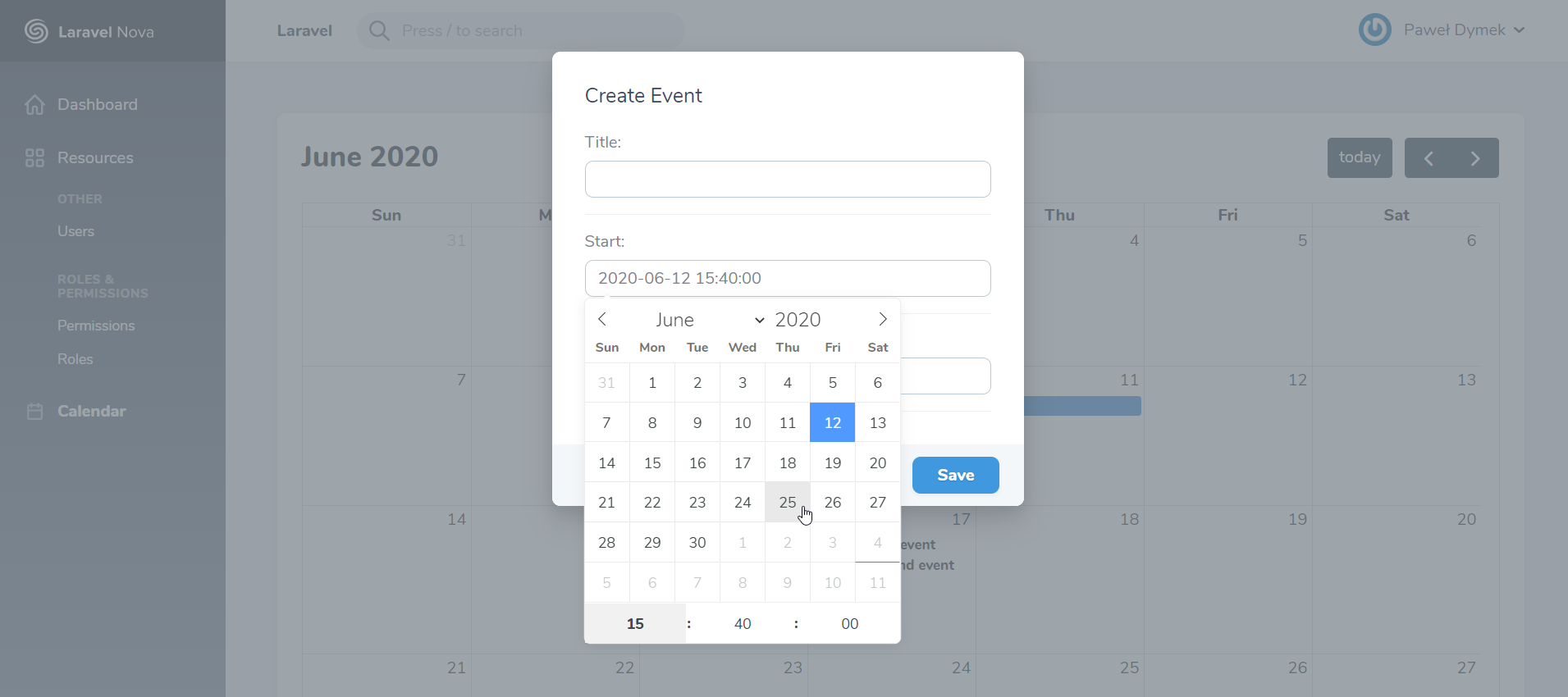 Nova Calendar Tool - screen 3