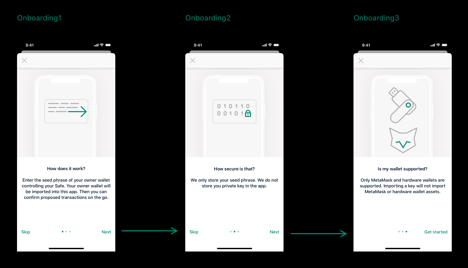 Onboarding slides
