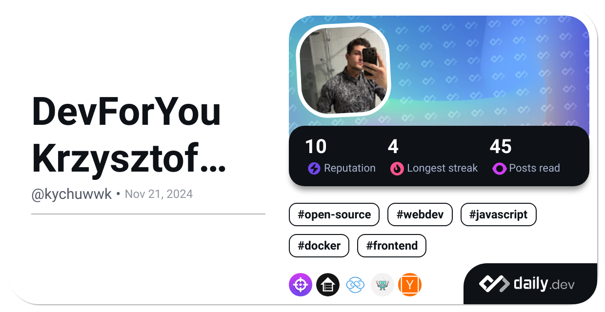 DevForYou Krzysztof Włodarski's Dev Card