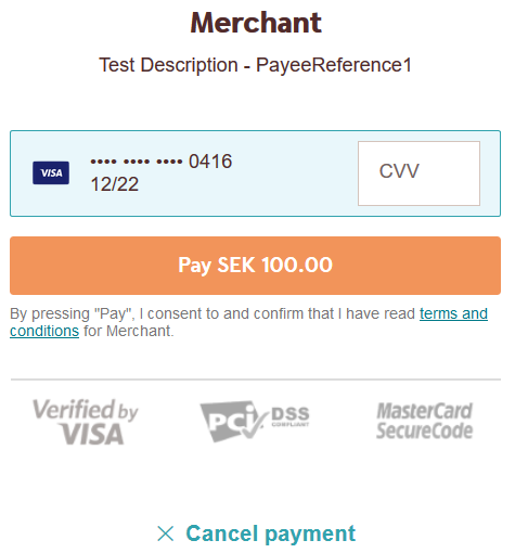 Prefilled payment option image