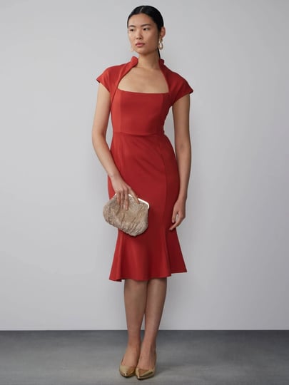 nyco-womens-square-neck-flare-hem-sheath-dress-rustic-fire-size-xs-1