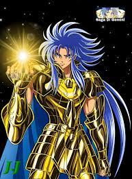 Gemini no-saga with blue hair