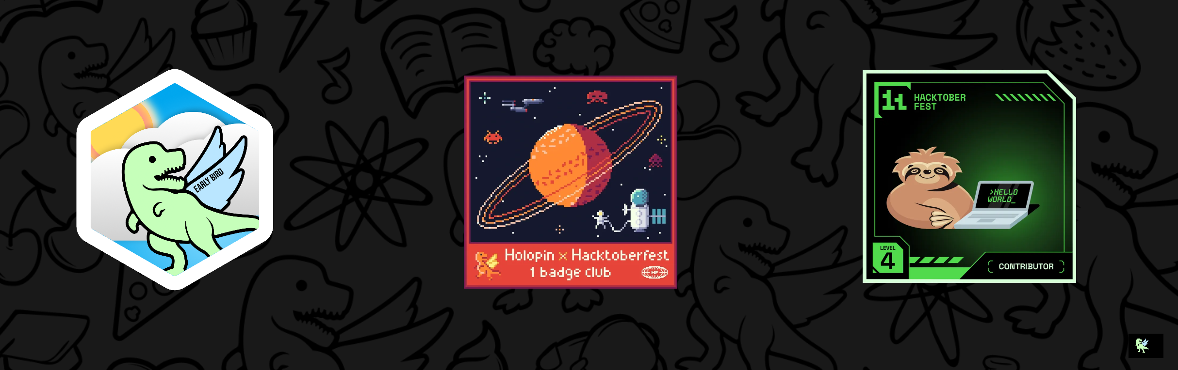An image of @dapandamonium's Holopin badges, which is a link to view their full Holopin profile