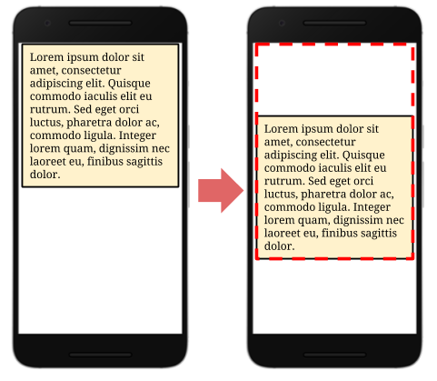 Illustration of a shifting element on a device, with the impact region highlighted