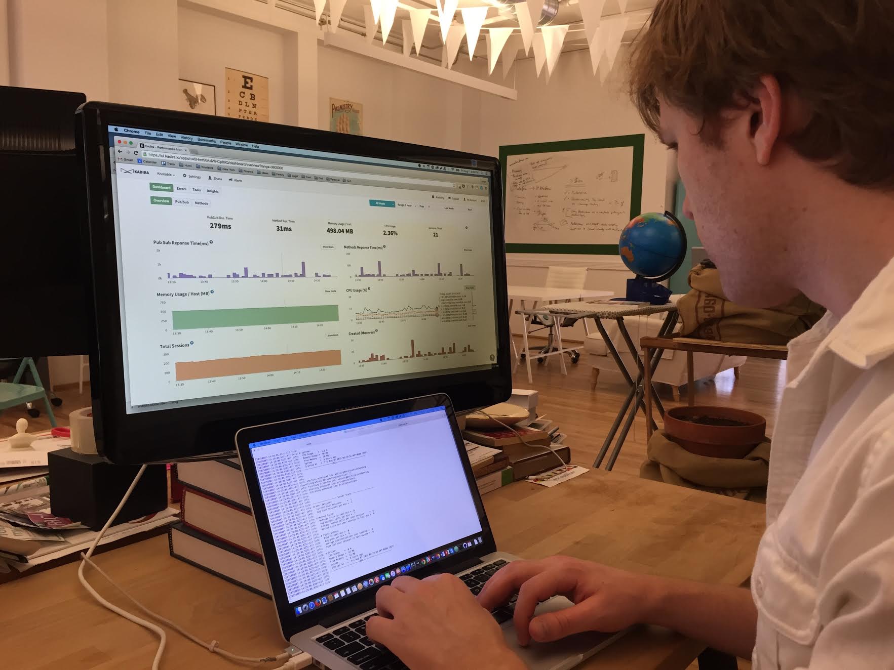 Angus using Kadira at Knotable