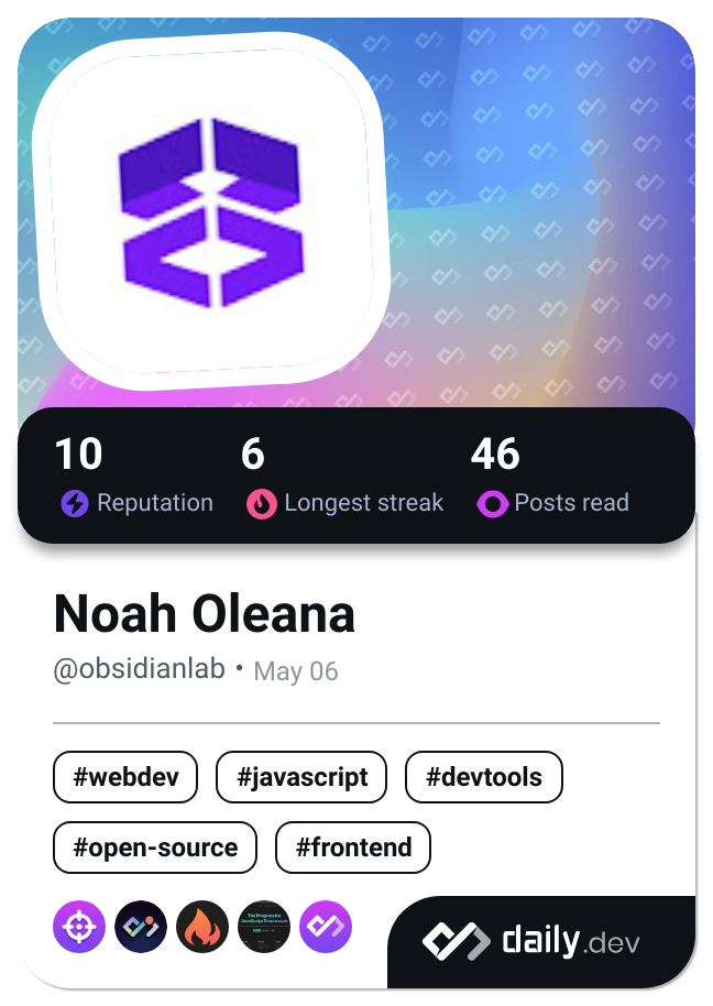 Noah Oleana's Dev Card