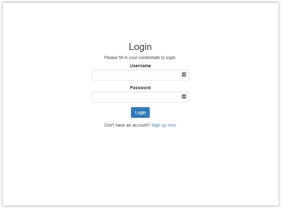 Screenshot of Login