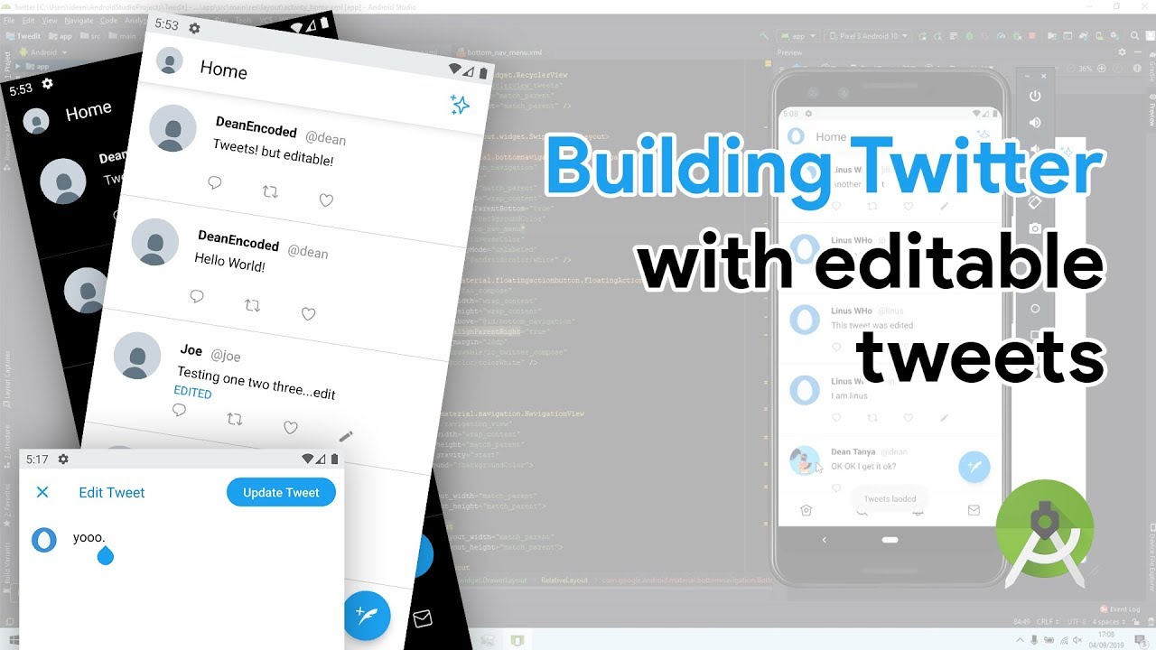 Building a Twitter clone with editable tweets  (Speed-coding)