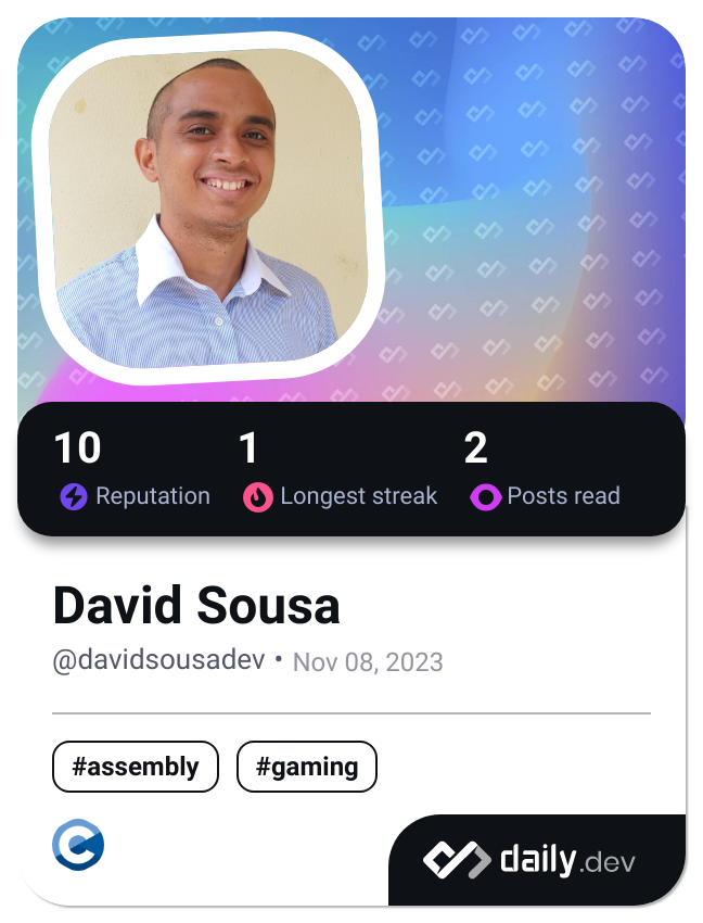 David Sousa's Dev Card