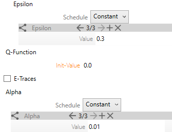 Q-Learning forked parameters