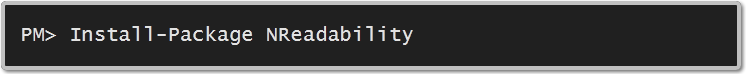PM> Install-Package NReadability