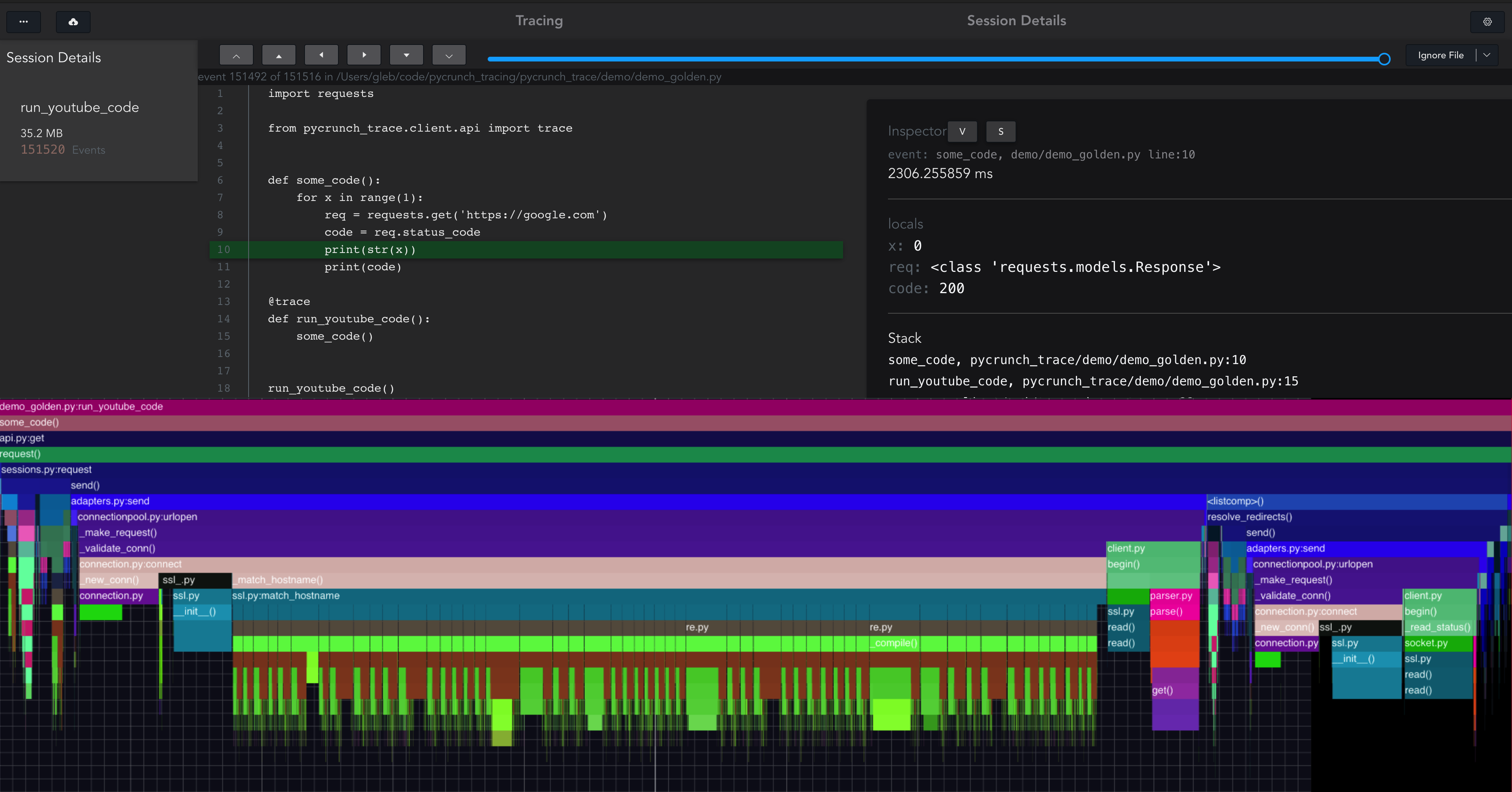 PyTrace UI