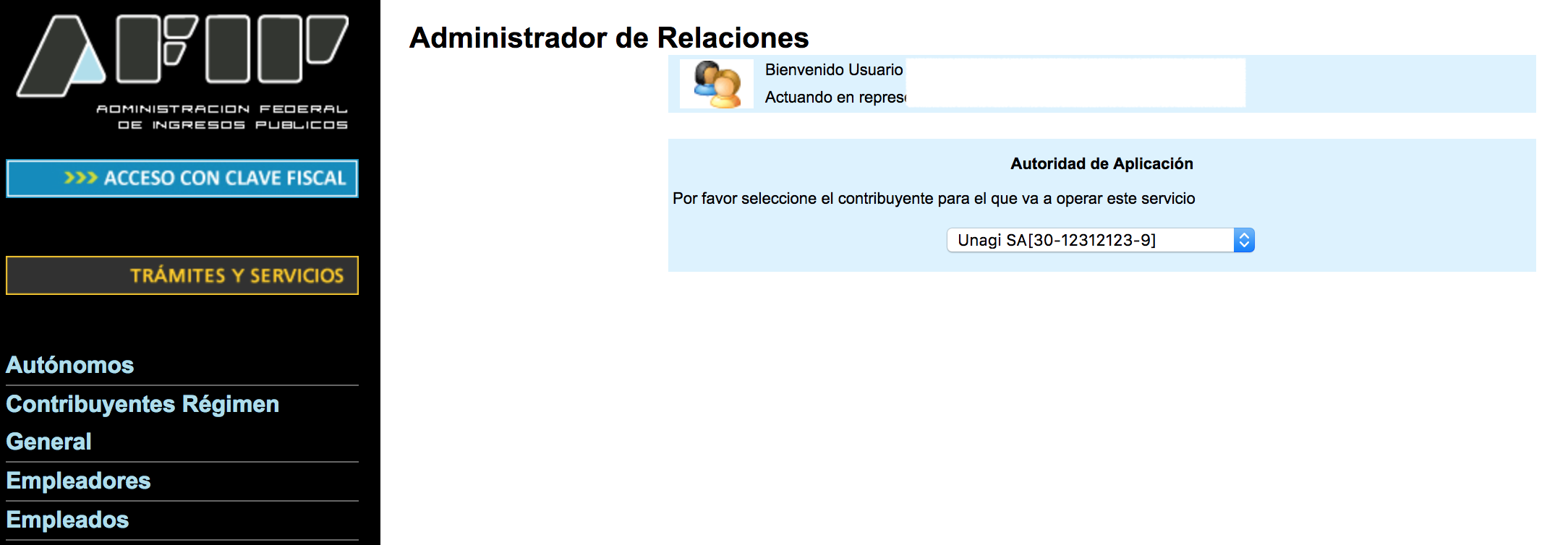 Administrador de Relaciones de Clave Fiscal