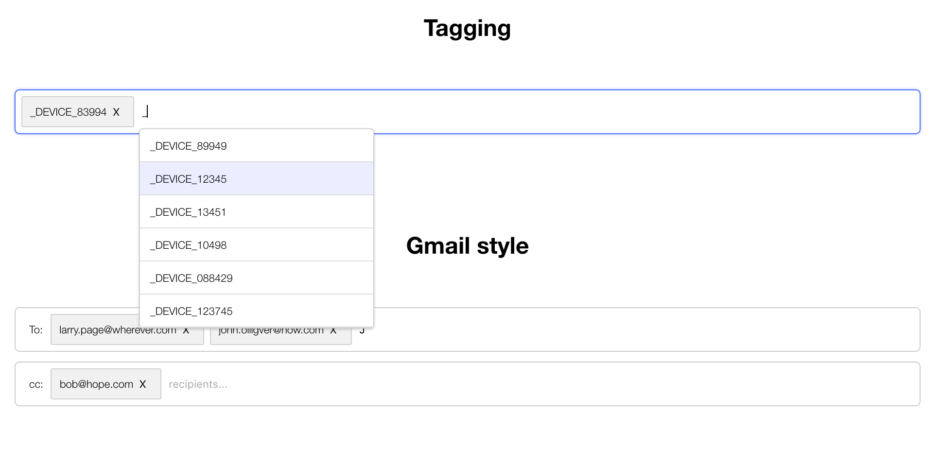 react tag complete