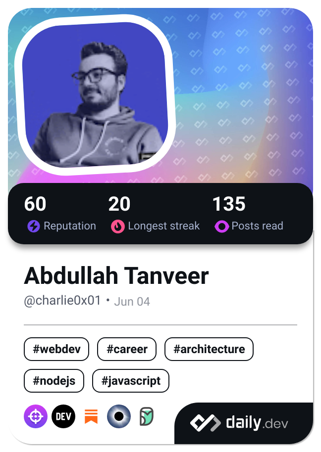 Abdullah Tanveer's Dev Card