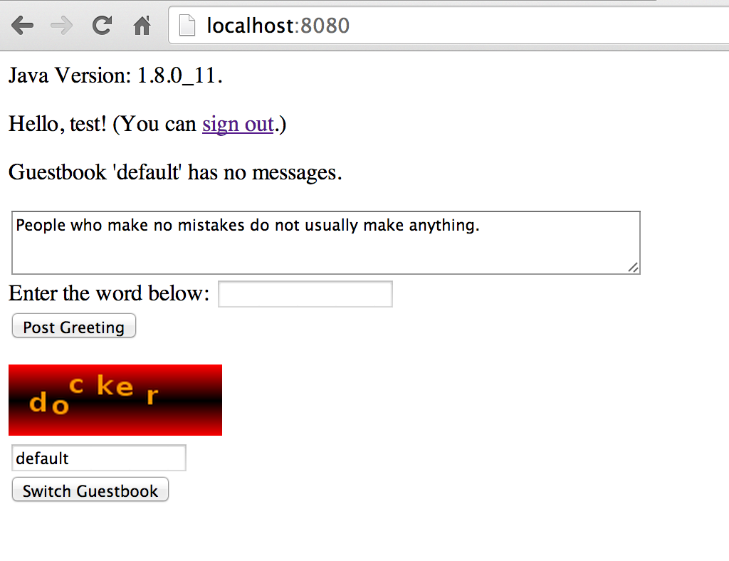 Guestbook on Java 8