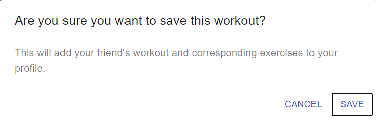 save workout