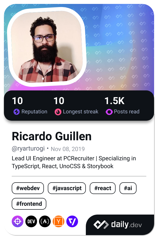 Ricardo Guillen's Dev Card