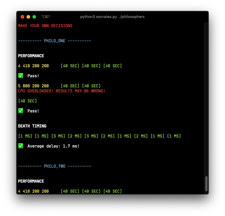 A screenshot showing the test output with a message: CPU OVERLOADED! RESULTS MAY BE WRONG