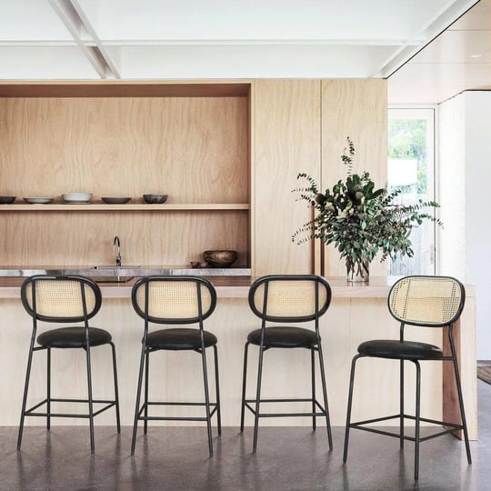 lue-bona-24-in-black-rattan-counter-height-bar-stools-with-faux-leather-seat-set-of-5