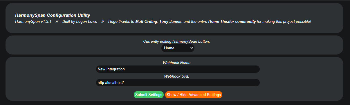 HarmonySpan Configuration Utility