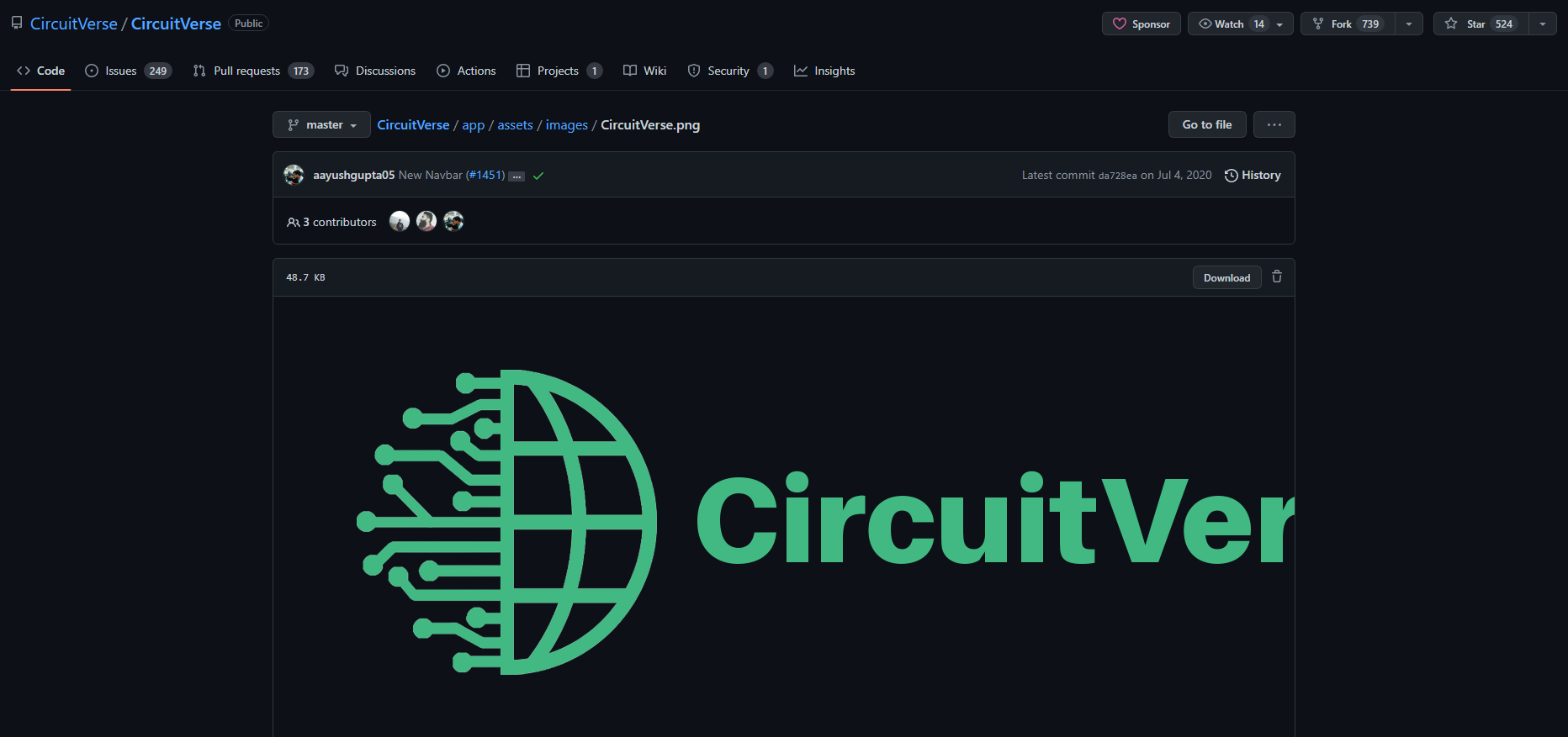 Github page of CircuitVerse logo