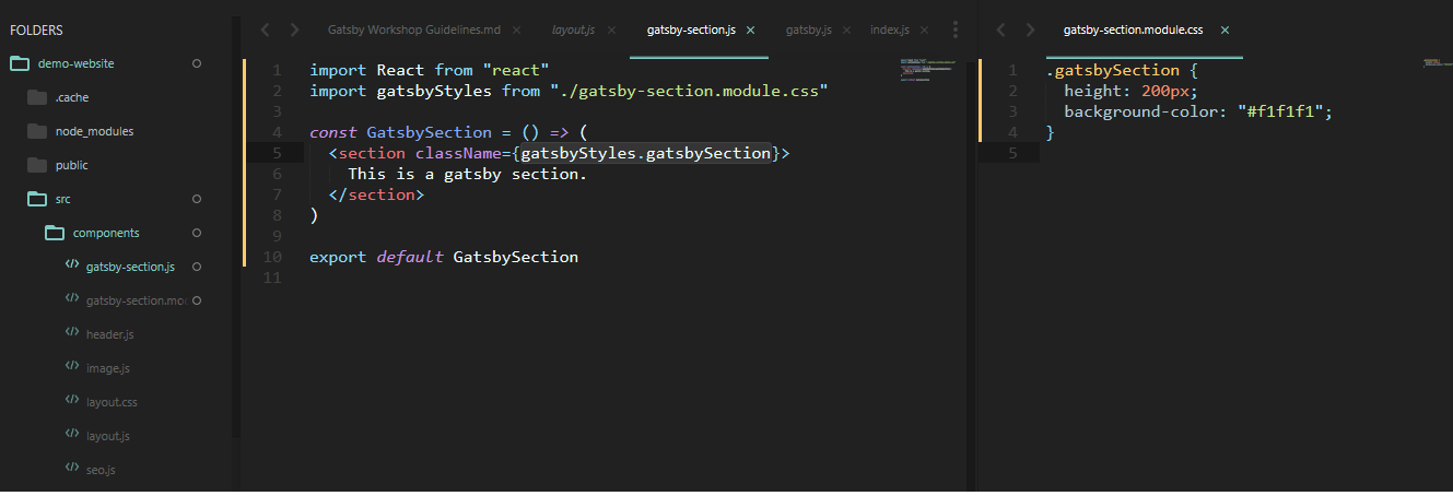 Gatsby CSS Module