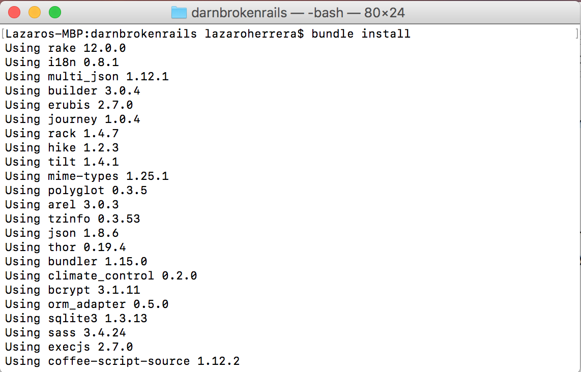 running bundle install