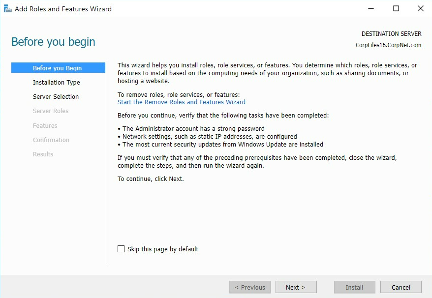Step 4- Open the Add Roles and Features Wizard