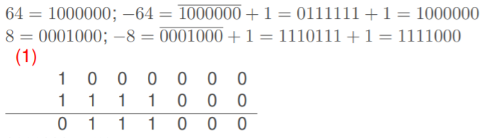 moltiplication with binary numbers on complemento a 1