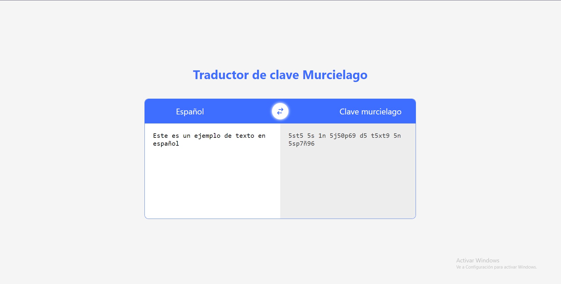 Español a clave murcielago