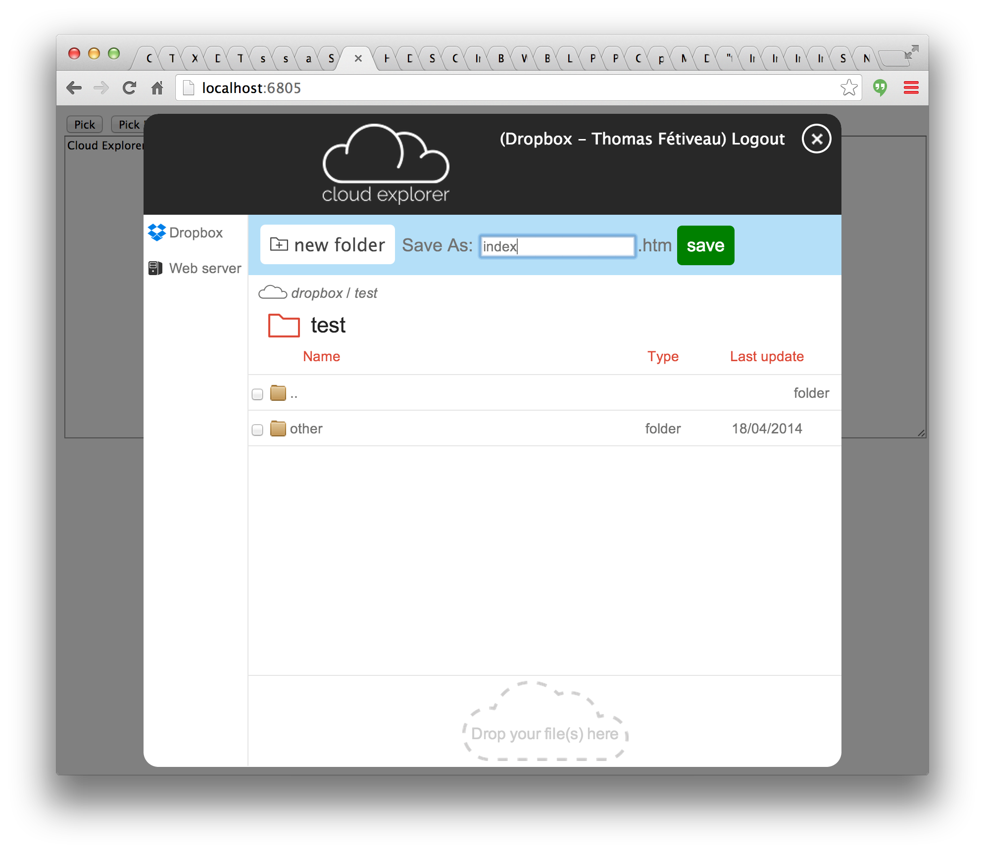 Cloud explorer user interface