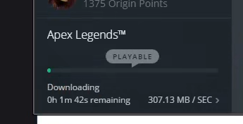 Origin Apex Legend Downlaod Speed