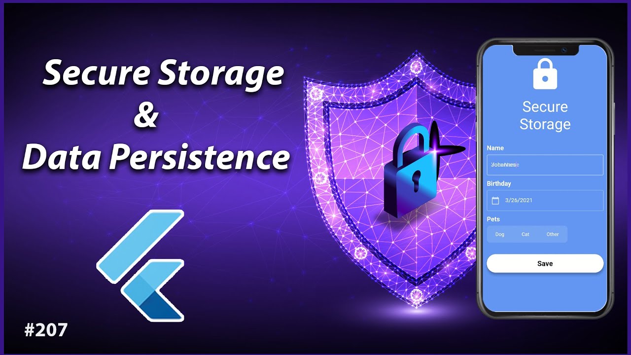 Flutter Tutorial - Secure Storage & Data Persistence YouTube video