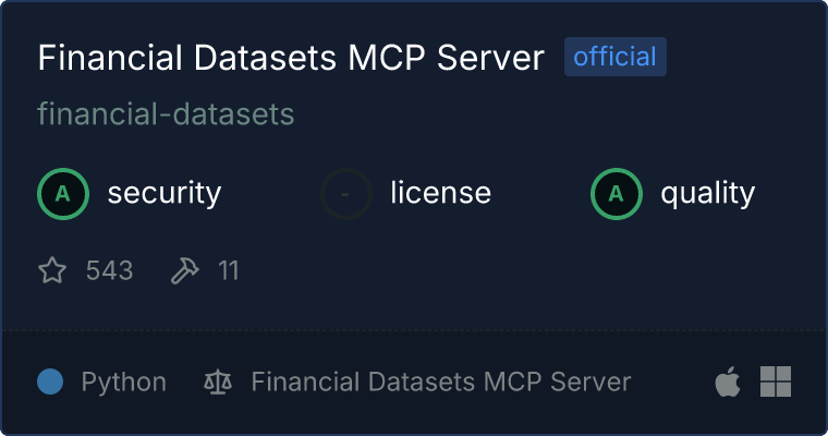 Financial Datasets Server MCP server