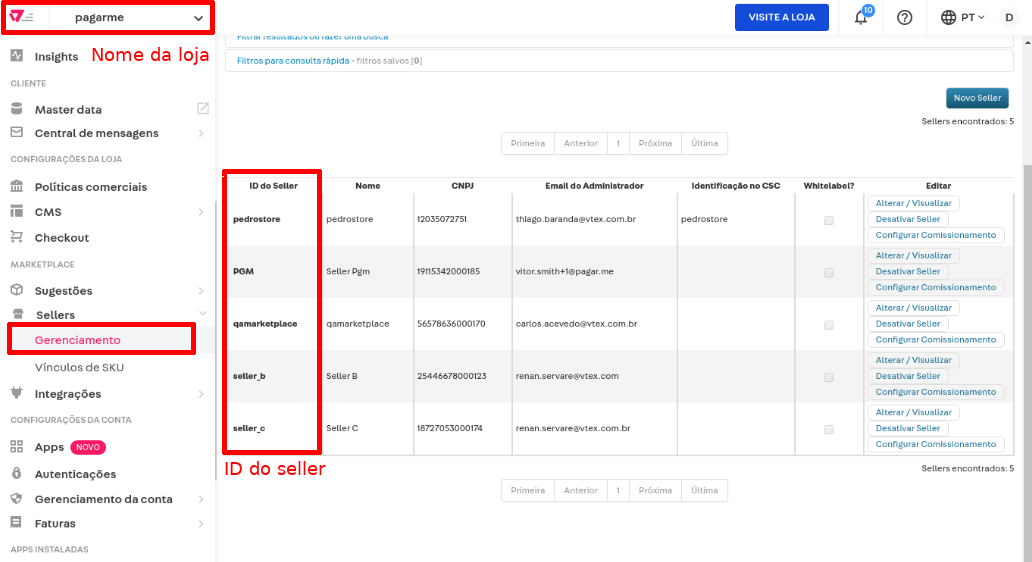 Obtendo ID do Seller na VTEX