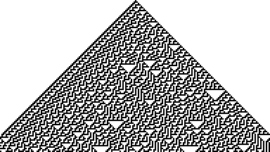 Rule 30 for 192 cells in 108 generations