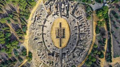 The Roman amphitheater of Italica, near Seville, Spain (© Moses Palermo/Amazing Aerial Agency)