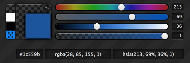 interface of HSL Color Picker by Brandon Mathis